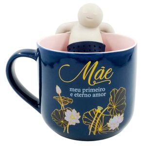 Caneca Com Infusor Mãe Amor Eterno Cerâmica 350ml 10024924 - Zona Criativa
