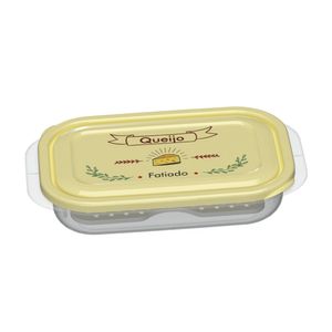 Porta Queijo Com Tela Plástico Tampa Amarela 3,9x11,2x11,8cm - Nitron