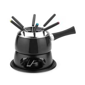 Aparelho de Fondue Cervinia Aço Esmaltado Preto 11 Peças - Forma