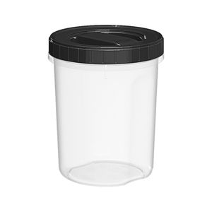 Pote Acoplado Tampa Rosca Preto 1l Plástico 15x11,8x11,8cm - Nitron