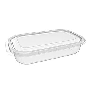 Pote Retangular Com Tampa 1,9L Plástico Natural 6x19x31cm - Nitron