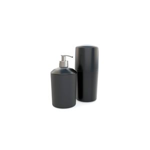 Kit Banheiro One Plástico Preto 2 Peças - Utility