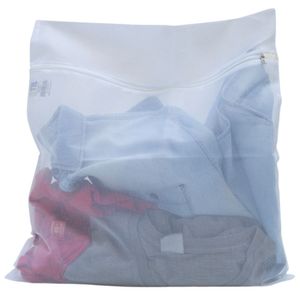 Saco Para Lavar Roupa Com Ziper Bag Limp G Poliéster Branco 50x45cm 1070 - Útil