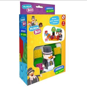 Blocos de Montar Animais do Campo Playset Bita Plástico Colorido - Monte Libano