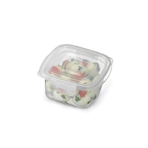 Pote Quadrado Com Travas Plástico Pequeno Transparente 370ml -Nitron