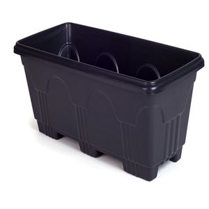 Floreira Retangular Plástico Grande Preta 26,5x22x47cm - Mb