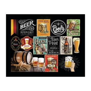 Lugar Americano Beer Poliéster Estampado Preto 33x45cm - Nsw