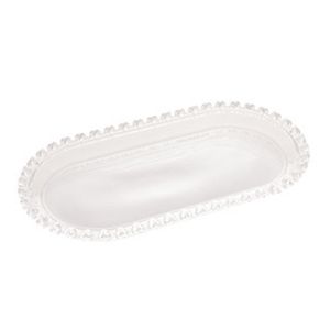 Travessa Oval Coração Cristal Transparente 25x13x2,5cm - Lyor