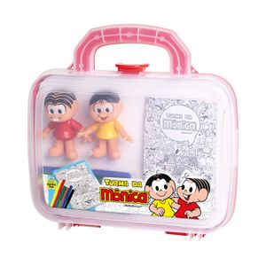 Livro de Atividades Maletinha Turma da Mônica Com Boneco Em Vinil Colorido - Samba Toys