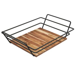 Fruteira de Mesa Retangular Firmato Black Aço Preto 42,5x32x12cm - Stolf