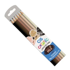 Lápis de Cor Criatic Tons de Pele Estojo Com 6 Cores - Cis