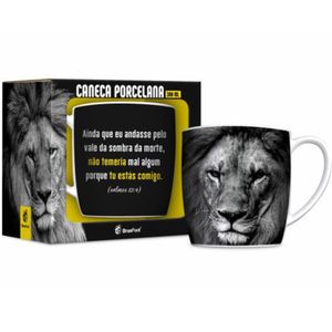 Caneca Fe1 Tu Estás Comigo Porcelana Urban 300ml - Brasfoot