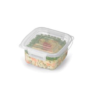 Pote Quadrado Com Travas Plástico Médio Transparente 860ml - Nitron