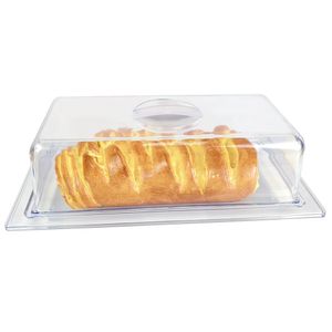 Porta Doces, Pães E Salgados Premium Plástico Cristal Pequeno Translúcido 28,0x15x9cm - Keita