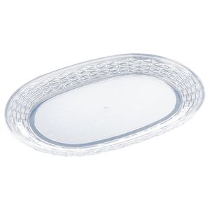 Bandeja Oval Trança Cristal Premium Plástico Cristal Translúcido 34,5x24,5x26cm - Keita