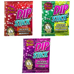 Bala Em Bastão Ácido Dip Stick Sabores Sortidos 14g 1102 - Kids Zone