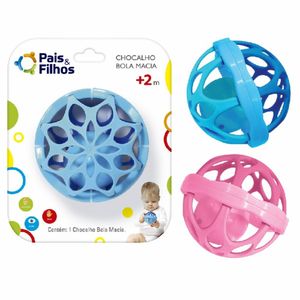 Chocalho Bola Macia Plástico Colorido 7234 - Pais & Filhos
