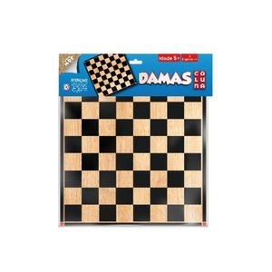 Jogo Damas Madeira Colorido 10784 - Coluna
