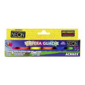 Têmpera Guache Neon 6 Cores 15ml 1006 - Acrilex