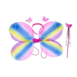 Conjunto Asas Borboleta 3 Peças Multicolor Fantasy 38x48cm LM0916-honeyhome