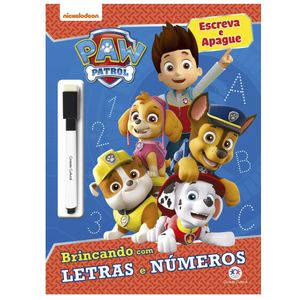 Livro Escreva e Apague Patrulha Canina Brincando com Letras e Números 10156 - Ciranda Cultural