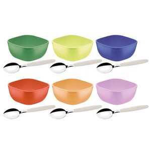 Jogo Sobremesa Mixcolor Inox E Polipropileno Colorido 12 Peças - Tramontina