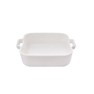 Travessa Refratária Quadrada Porcelana Branca 750ml - Hauskraft