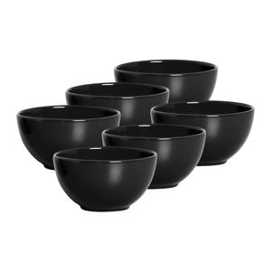 Kit com 6 Bowls C52A Cerâmica Faiança Preto Absoluto 350ml - Alleanza Cerâmica