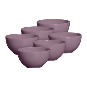 Kit com 6 Bowls C55 Cerâmica Faiança Malva 350ml -Alleanza Cerâmica