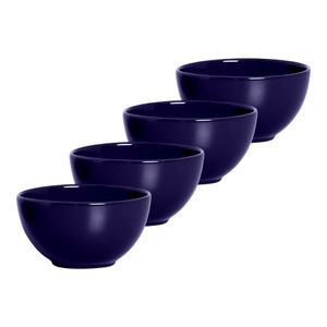 Kit com 4 Bowls C71A Cerâmica Faiança Azul Presença 350ml - Alleanza Cerâmica