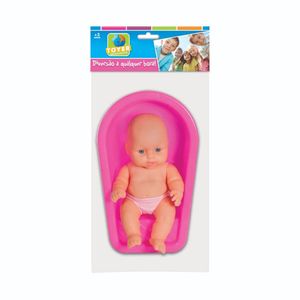 Boneca Bebê Banhinho Plástico Rosa 3005 - Toyer Brinquedos