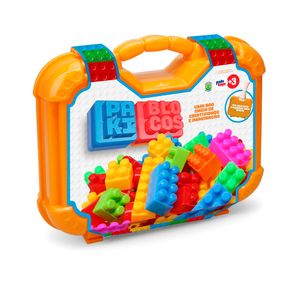 Kit Maleta Paki Blocos Plástico Sortido 72 Peças 1258 - Pakitoys