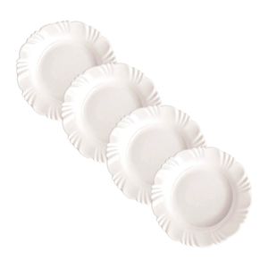 Kit com 4 Pratos Opaline Pétala Fundo 23,5cm - Nadir