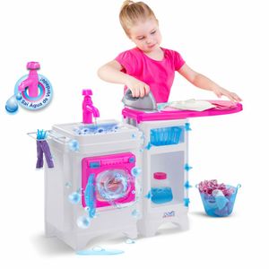 Lavandeira Infantil Lava e Passa Polipropileno Branco com Detalhe Rosa 8042 - Magic Toys