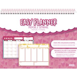 Planner Permanente Easy Anual e Semanal Espiral Rosa e Branco 72 Folhas - São Domingos