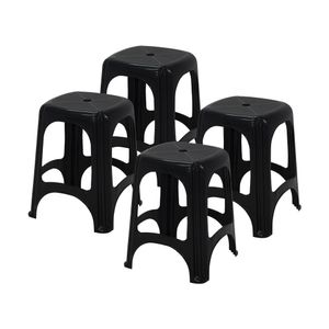 Kit com  4 Banqueta Niterói Preta - Tramontina