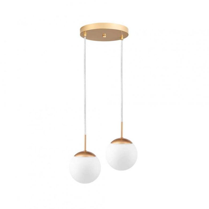 Pendente_Dreams_Bola_Vidro_2_Lâmpadas_E27_Alumínio_Dourado_15mm_Ref.41047_Bronzearte