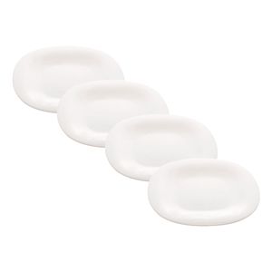 Kit com 4 Pratos Raso Carine Quadrado Branco - Luminac