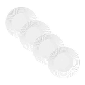 Kit com 4 Pratos Duralex Opaline Saturno Fundo 23,5cm - Nadir