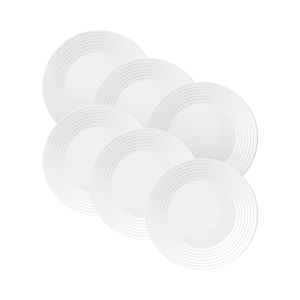 Kit com 6 Pratos Duralex Opaline Saturno Fundo 23,5cm - Nadir