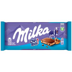 Barra de Chocolate Recheio Cremoso Sabor Cookies Chips Ahoy 100g 101016 - Milka