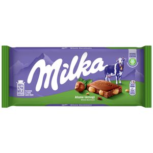 Barra de Chocolate Ao Leite Com Avelãs Inteiras 100g 101052 - Milka