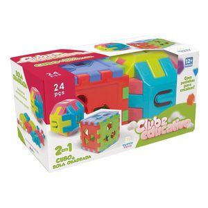 Brinquedo Educativo Kit Cubo E Bola Educativa Colorido 111 - Tutty Toys