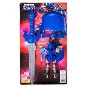 Kit Herói Super Robot  Plástico Pp Azul 3 Peças XIS0690 - Toymaster