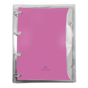 Fichário Colegial Basic Vision Cristal Rosa 192 Folhas 3990 - Dac