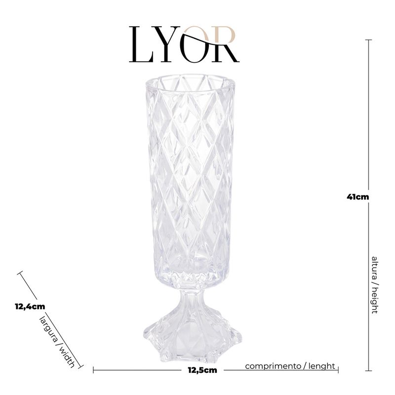 Vaso__Diamond_Com_Pé_Cristal_Deli_12,5x41cm_Ref.4433_Lyor