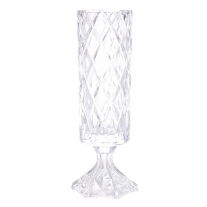Vaso  Diamond Com Pé Cristal Deli 12,5x41cm Ref.4433 Lyor