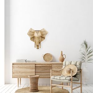 Elefante de Parede Decorativo Mahal Poliresina Dourado UD369 - Up Home
