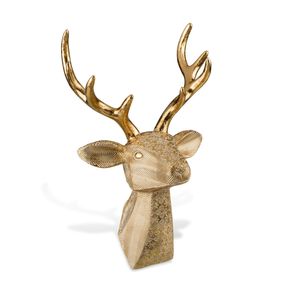 Cervo de Parede Decorativo Hiran  Poliresina Dourado UD370 - Up Home