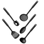 Kit_de_Utensílios_Para_Servir_(colher/_Concha/_Espátula/_Escumadeira/_Pegador)_Nylon_Preto_5_Peças_Ref.UD214_Up_Home